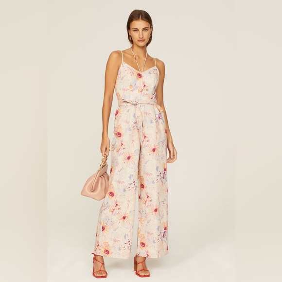 PAIGE Akari Floral Jumpsuit – Cream/Multi | Size 10 - Picture 6 of 9